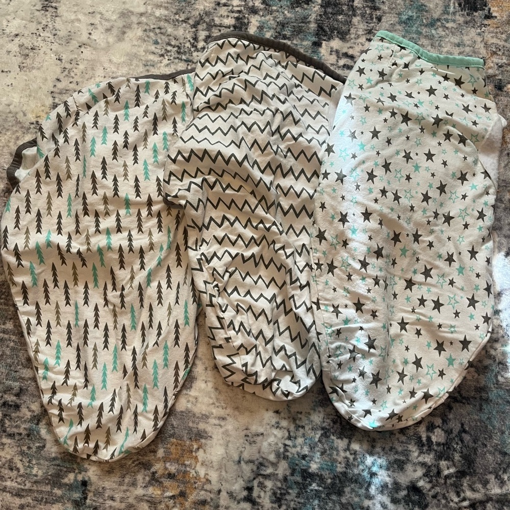 Kids Patterned Swaddle Set - Trees, Zigzag, Stars